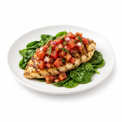Coco's Bakery Restaurant Chicken Bruschetta & Fresh Spinach
