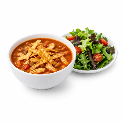 Coco's Bakery Restaurant Chicken Tortilla Soup and Salad Combo