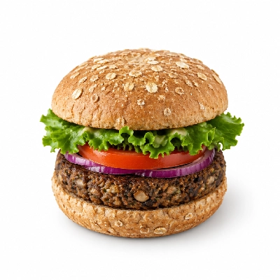 Coco's Bakery Restaurant Gourmet Mushroom Veggie Burger (with Wheat Oat Bun Only)