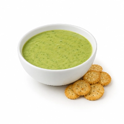 Coco's Bakery Restaurant Kids Menu Cream of Broccoli Soup & Crackers