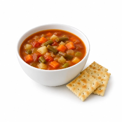 Coco's Bakery Restaurant Kids Menu Hearty Vegetable Soup & Crackers