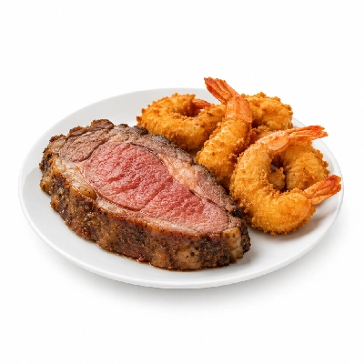 Coco's Bakery Restaurant Prime Rib & Fried Jumbo Shrimp 8 Oz