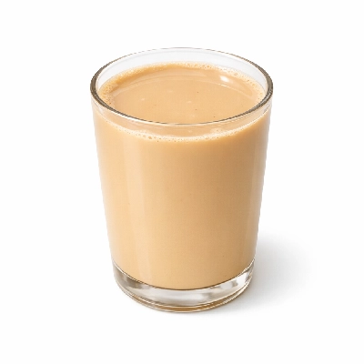 Coffee vanilla light milk, sweetened