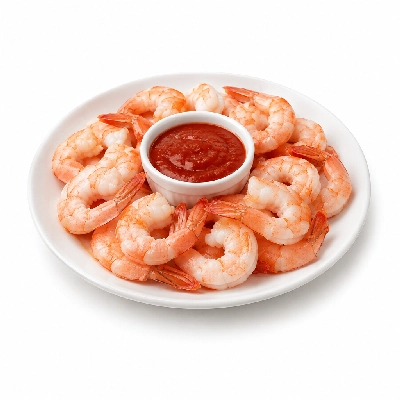 Compliments Seafood Shrimp Cooked Shrimp Platter with Cocktail Sauce