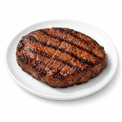 Beef round outside bottom steak separable lean and fat trimmed to 0" select cooked grilled london broil western griller biceps femoris