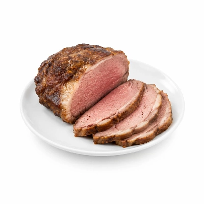 Cooked Beef Round Tip, Select, Roasted, Separable Lean and Fat, Trimmed to 1/8"