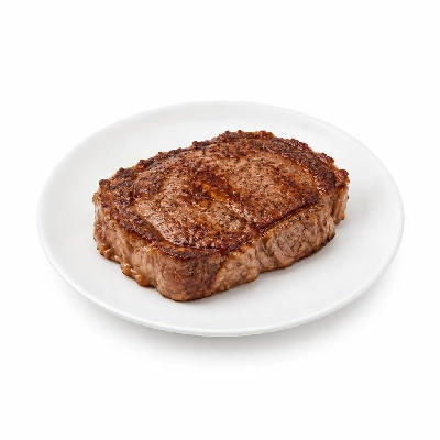 Cooked Beef Round Top Separable Lean Only, Choice, Pan-fried, Trimmed to 1/8 Inch Fat