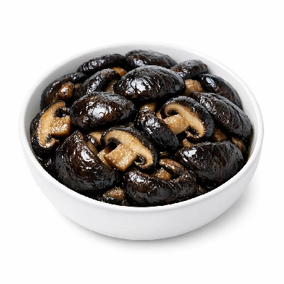 Cooked black mushrooms