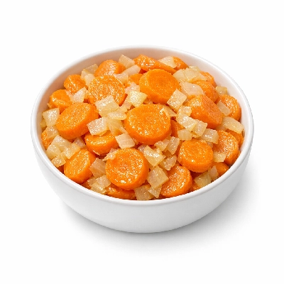 Cooked carrots and onions