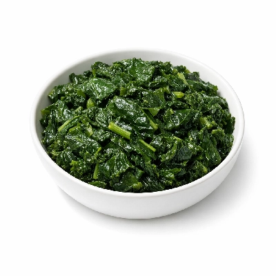 Cooked kale boiled without salt