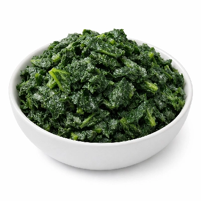 Cooked kale frozen boiled without salt