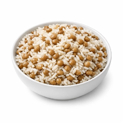 Cooked Rice and Lentils