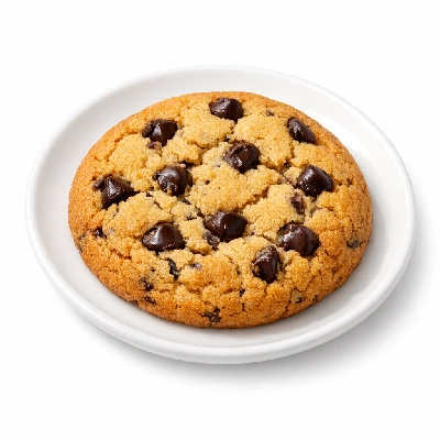 Cookies chocolate chip prepared from recipe made with margarine