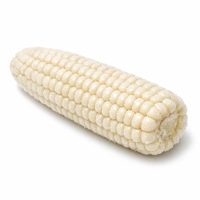 Corn sweet white frozen kernels on cob unprepared