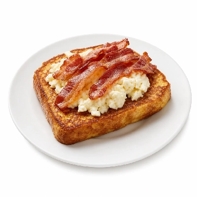 Corner Bakery Cafe Baked French Toast with Bacon & Scrambled Egg Whites