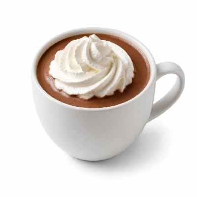 Corner Bakery Cafe Hot Beverages 12 Oz. Truffle Chocolate with Whipped Cream Nonfat