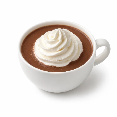 Corner Bakery Cafe Hot Beverages 16 Oz. Truffle Chocolate with Whipped Cream Nonfat