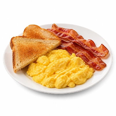Corner Bakery Cafe Kids' Menu Scrambler with Toast & Bacon