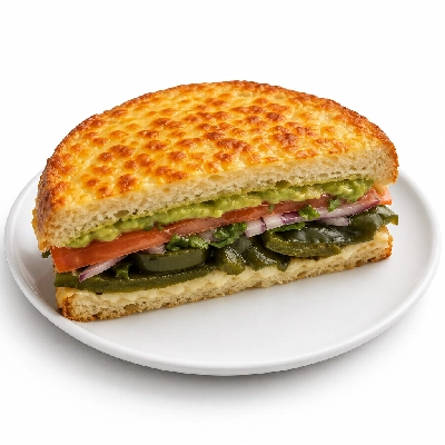 Corner Bakery Cafe Sandwiches Poblano Fresco Vegetarian on Cheese Bread Half