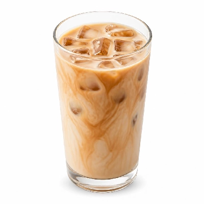 Costa Poured over Ice Caramel Latte Cooler Made with Skimmed Milk Medio Both