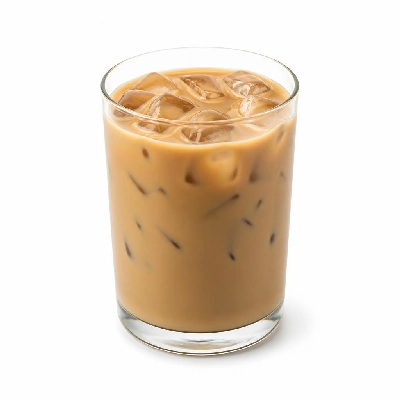 Costa Poured over Ice Caramel Latte Cooler Made with Soya Milk Medio Both