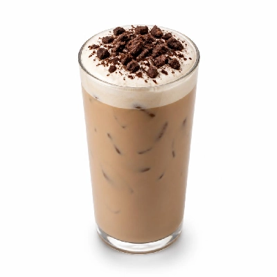 Costa Poured over Ice Double Choc Cookie Mocha Cooler Made with Skimmed Milk Medio Both