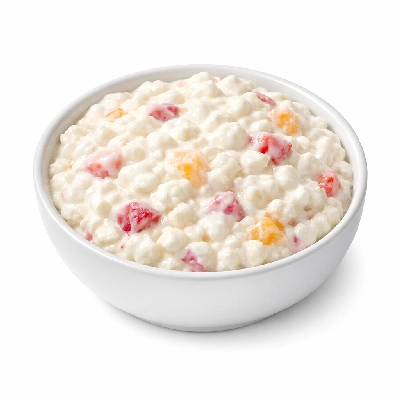 Cheese cottage creamed with fruit
