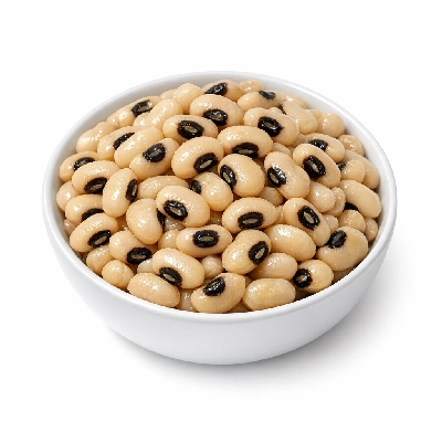Cowpeas blackeyes immature seeds frozen cooked boiled drained with salt
