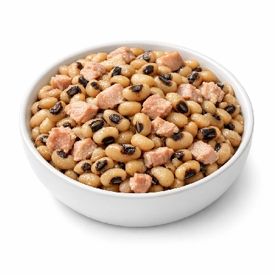 Cowpeas common blackeyes crowder southern mature seeds canned with pork
