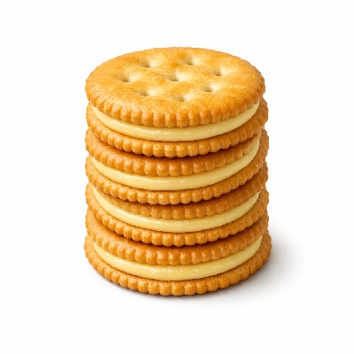 Crackers standard snack-type sandwich with cheese filling