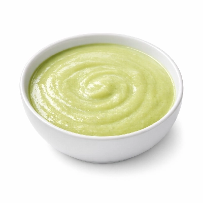 Cream of asparagus milk-based soup