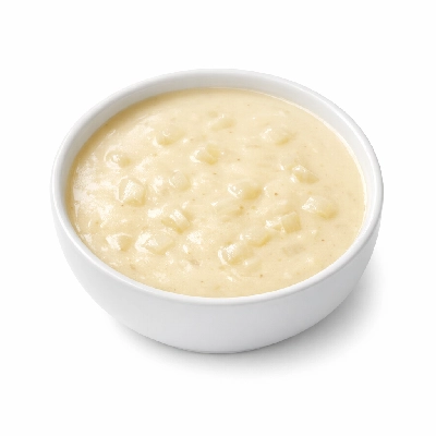 Cream of onion milk-based soup