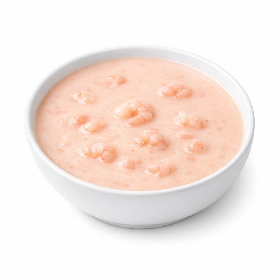 Cream of shrimp milk-based soup