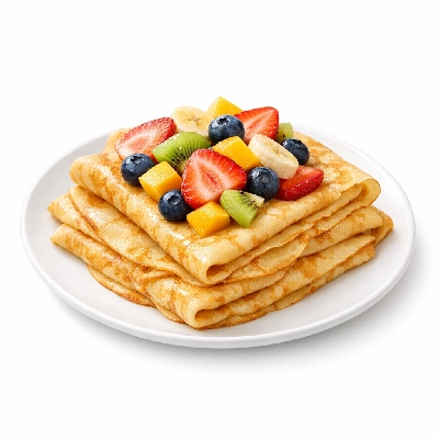Crepes with fruit topping