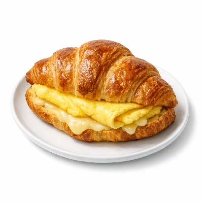 Croissant with egg and cheese