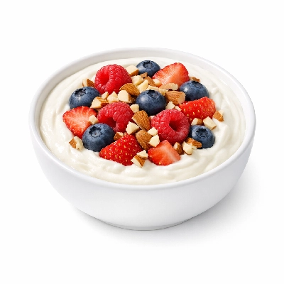 Crunchy Almond Yogurt with Berries
