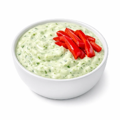 Cucumber Yogurt Dip & Red Pepper Slices