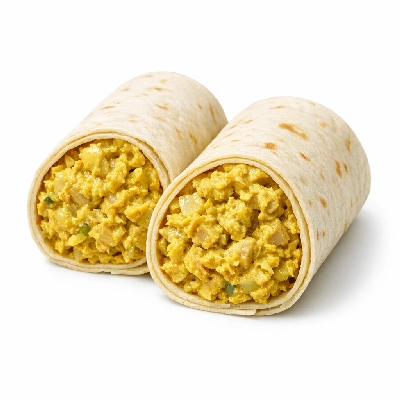 Curried Tuna Wrap, Blackberries & Chocolate