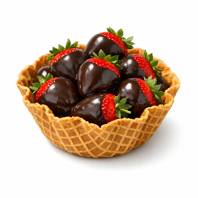 Dairy Queen Waffle Treats Choc. Cov. Strawberry Bowl S. Plain