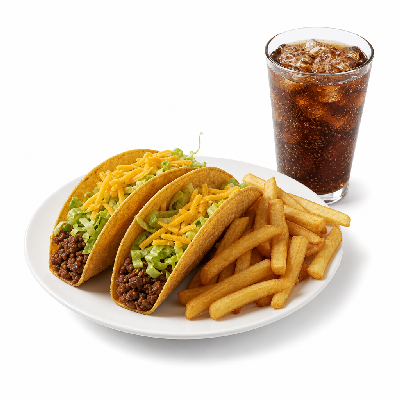 Del Taco 2 Del Tacos ( Fries & Drink)