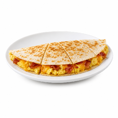 Del Taco Breakfast Bacon & Egg Quesadilla Meal ( Hashbrowns Drink)