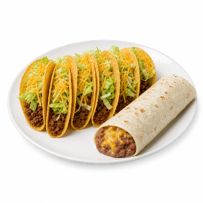 Del Taco Fiesta Pack 6 Value Tacos & 1 2 Lb. Bean Cheese Burritos
