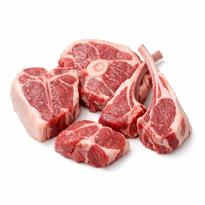 Lamb domestic composite of trimmed retail cuts separable fat to 1/4" choice raw