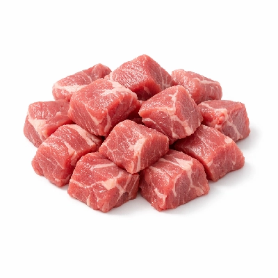 Lamb domestic cubed for stew or kabob leg and shoulder separable lean only trimmed to 1/4" fat raw