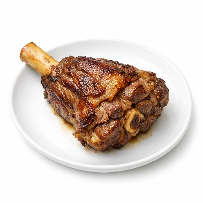 Lamb domestic foreshank separable lean and fat trimmed to 1/4" choice cooked braised