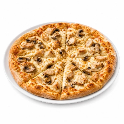 Domino's 12 Inch Hand Tossed Pizza with Mushrooms Premium Chicken and Regular Cheese