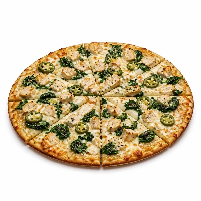 Domino's 14 Inch Crust Pizza Chicken Jalapeno Spinach with Regular Cheese