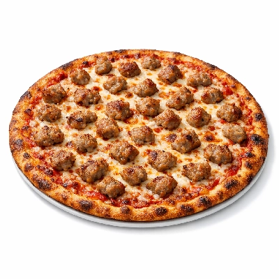 Domino's 14" sausage pizza crunchy thin crust