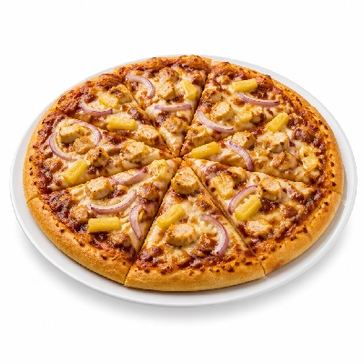 Domino's Hand Tossed Crust BBQ Sauce Pineapple Chicken Onions Pizza