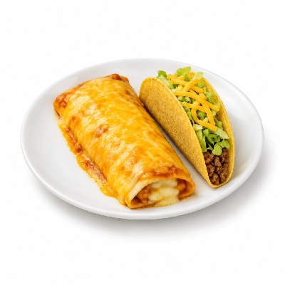 Don Pablo's Kid's Menu Combo (Cheese Enchilada and Choice of Taco)